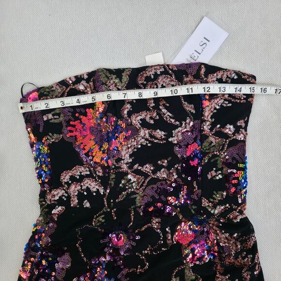 Helsi Helen Strapless Floral Stretch Sequin Mermaid Maxi Dress Sz Medium NWT - Picture 7 of 11